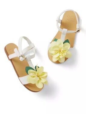 Janie and Jack girls sunny yellow flower sandals size 10